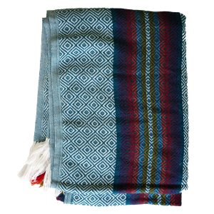 Alpaca Blanket (Blue/Red Pattern)